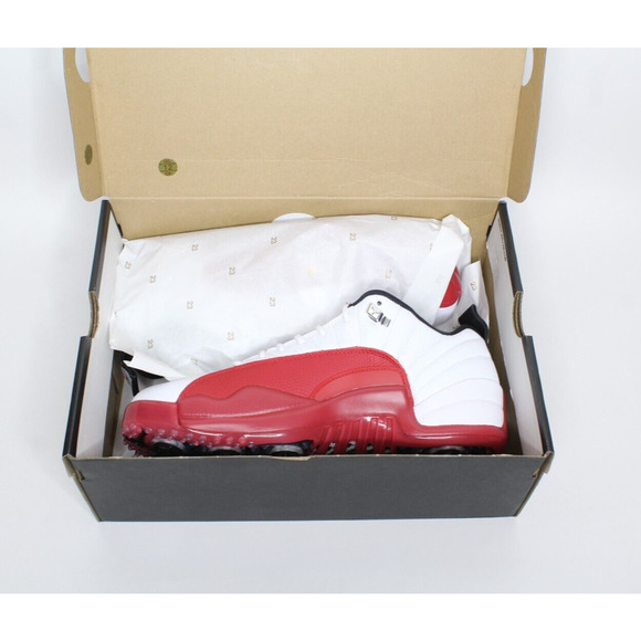 Air Jordan XII 12 Low Golf Shoes White Red Varsity DH4120-161 Men's Size 9.5 New - Picture 9 of 10
